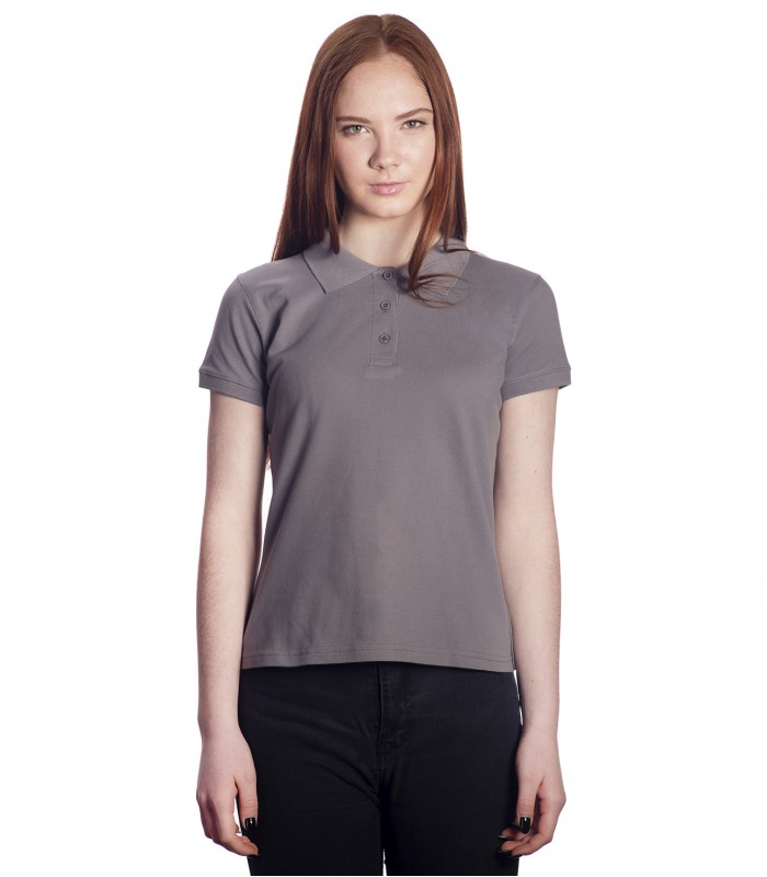 Поло женское серое