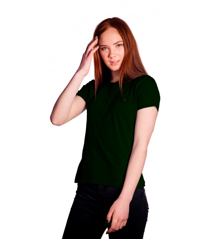 Поло женское темно-зеленое