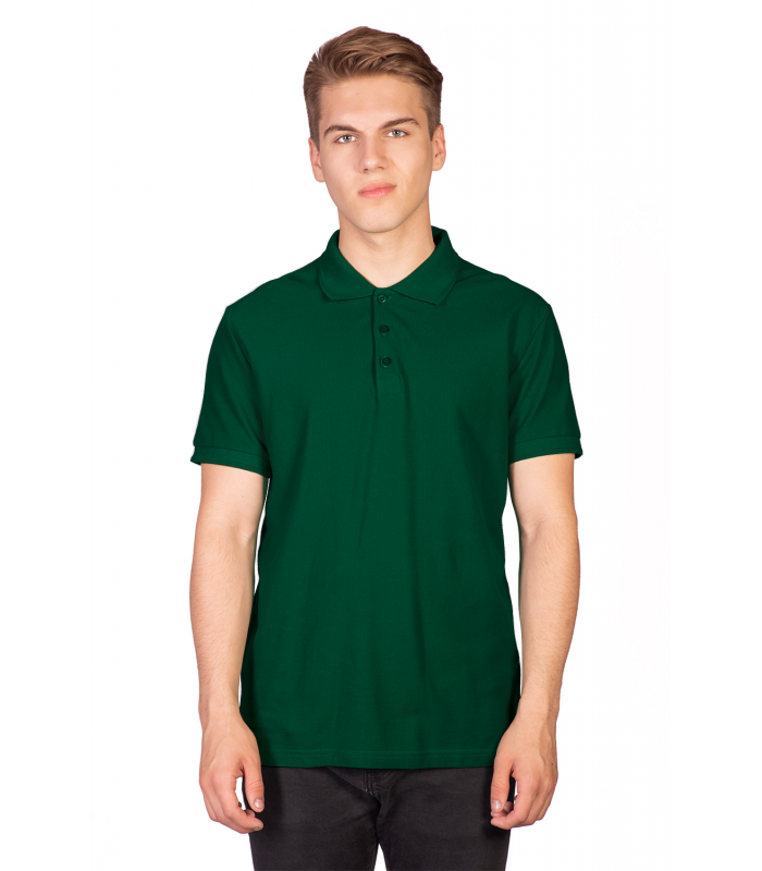 Поло мужское темно-зеленое