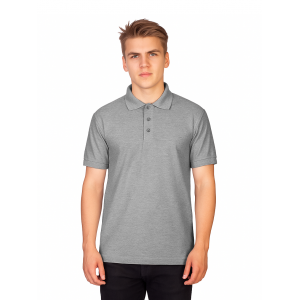 Поло мужское серый меланж