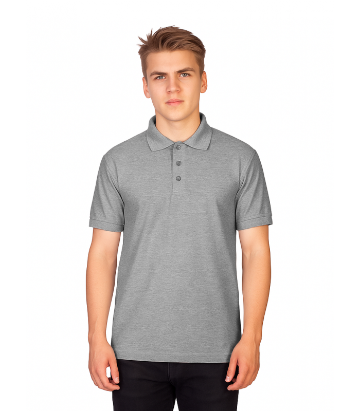 Поло мужское серый меланж