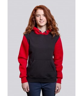 Толстовка черная с красными рукавами