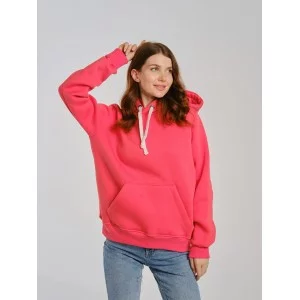 Толстовка женская кенгуру коралловая 