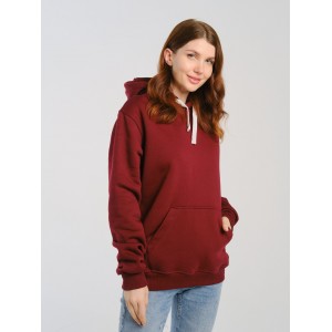 Толстовка женская кенгуру вишневая