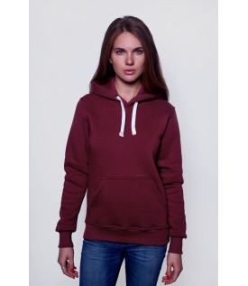 Толстовка женская кенгуру бордовая