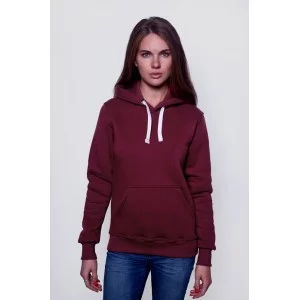 Толстовка женская кенгуру бордовая
