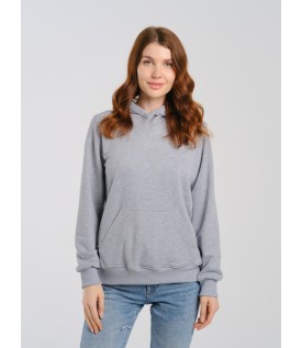 Толстовка женская кенгуру серый меланж