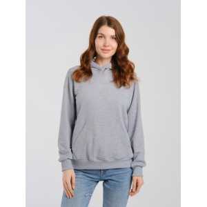 Толстовка женская кенгуру серый меланж