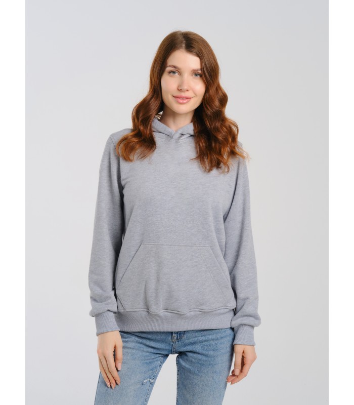 Толстовка женская кенгуру серый меланж