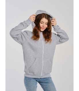 Толстовка на молнии серый меланж 