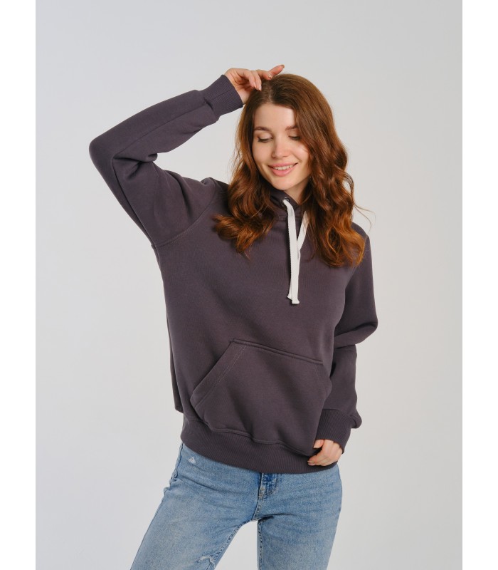 Толстовка женская кенгуру темно-серая