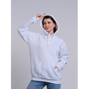 Толстовка унисекс кенгуру белая