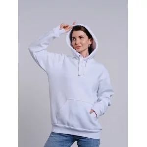 Толстовка унисекс кенгуру белая