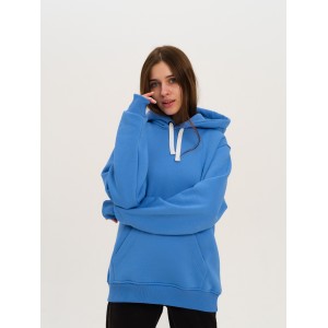 Толстовка женская кенгуру голубая