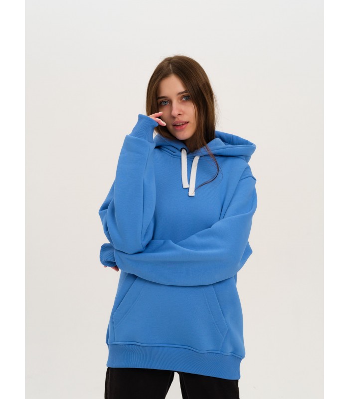 Толстовка женская кенгуру голубая