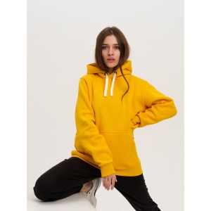 Толстовка женская кенгуру желтая