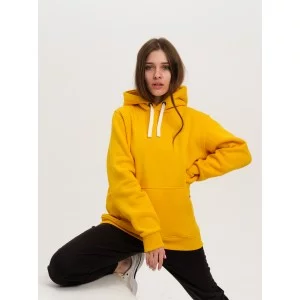 Толстовка женская кенгуру желтая