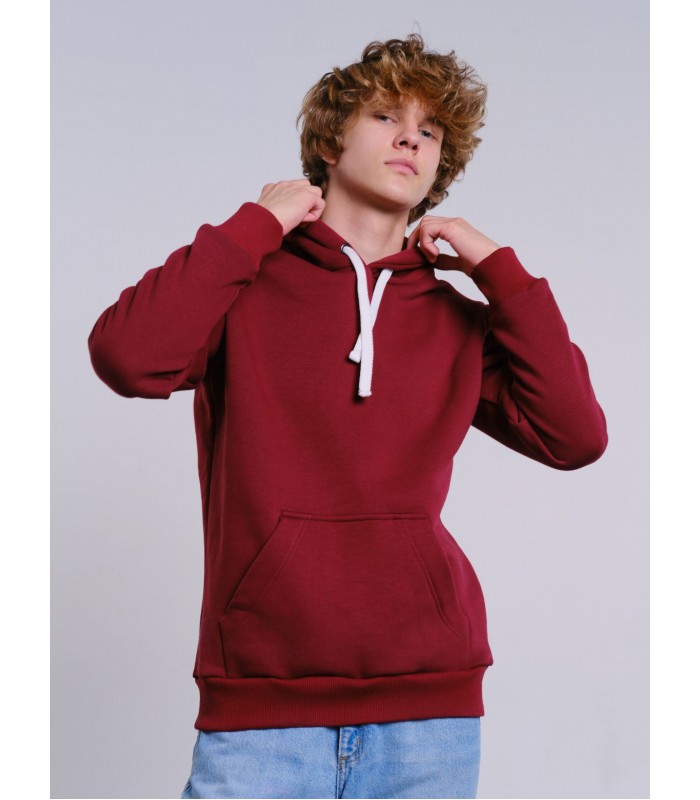Толстовка мужская кенгуру вишневая