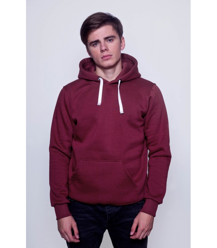 Толстовка мужская кенгуру бордовая