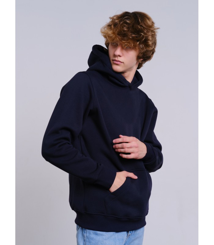 Толстовка мужская кенгуру темно-синяя 