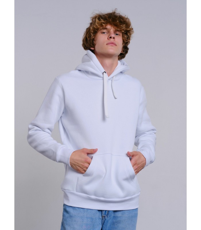 Толстовка унисекс кенгуру белая