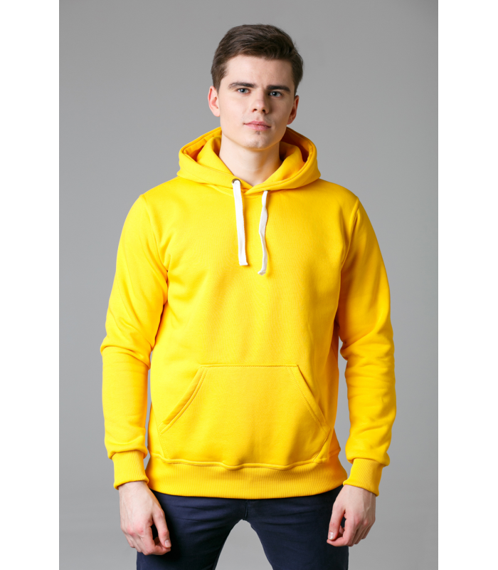 Толстовка мужская кенгуру желтая