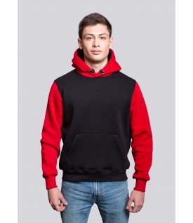 Толстовка черная с красными рукавами